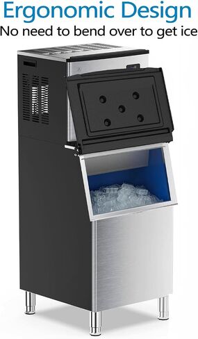 Commercial Ice Maker Machine - 350LBS/24H, 220LBS Capacity, Stainless Steel, Self-Cleaning, Efficient & Energy-Saving, Powerful Ice Making in Saudi Arabia