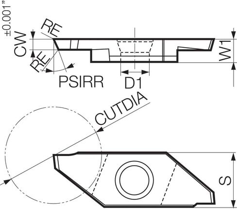 KYOCERA TKF16L150NB20DR PR1535 Grooving and Cut-Off Insert, Tkf, PR1535 Grade, Carbide, Megacoat Nano, Left Hand, 2 Cutting Edges, 0.0591" Groove Width in Saudi Arabia