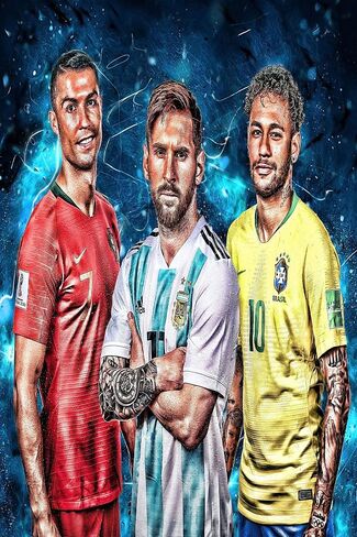 By GREENWORLDDECOR Cool Messi Ronaldo Neymar 12 x 18 Matte inch poster in Saudi Arabia