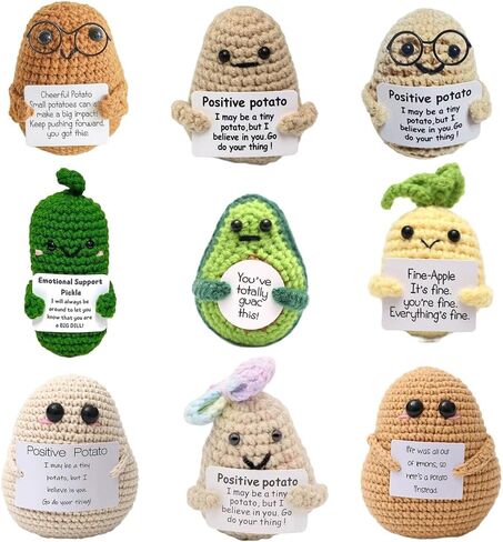 Positive Potato Bulk Emotional Support Pickle Nuggets Mini Funny Positive Potato Set Positive Crochet Animals Bulk Funny Stuff for Friends (D-potato with butt) in Saudi Arabia