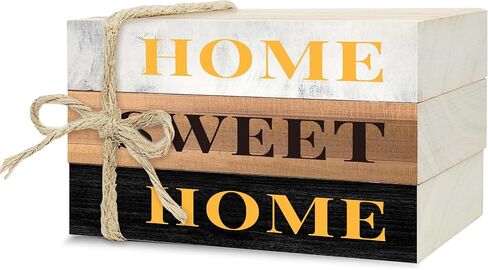 Decorative Books for Home Decor, Rustic Wood Book Stack for Table Decor, Home Sweet Home Decor Books for Living Room Bookshelf, Farmhouse Stacked Books Decor (L09) in Saudi Arabia