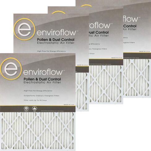12x20x1 (11.75 x 19.75) Enviroflow Air Filter (Merv 8 ) (4 Pack) in Saudi Arabia