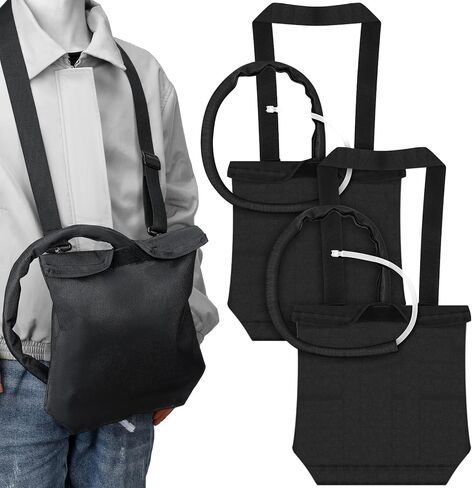 قطعتان من حامل حقيبة تصريف البول وحقيبة القسطرة مع غطاء أنبوب القسطرة وأغطية حقيبة القسطرة بحزام قابل للتعديل للرجال والنساء 2000 مل للسفر القسطرة، أسود in Kuwait