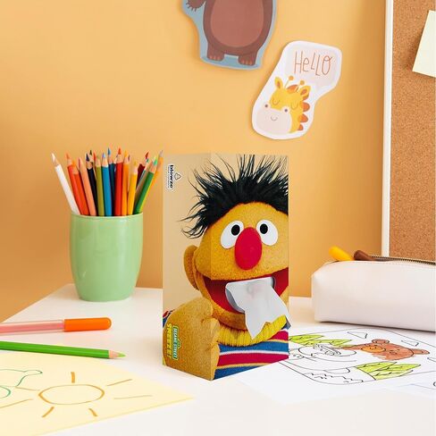 SESAME STREET SNEEZE 4-Pack - Premium Facial Tissues Fun Designs for Kids - Made in USA - Ideal Get Well Gift - Gentle & Absorbent Relief for Sniffles | 496 Total Tissue Count (124 Each Box) in Saudi Arabia