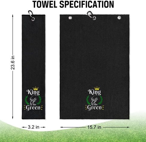 King of The Green Embroidered Golf Towel with Clip. Funny Golf Accessories Golf Gifts for Men Golf Lover Dad Uncle Grandpa, Birthday Retirement Father's Day for Golf Fan in Saudi Arabia