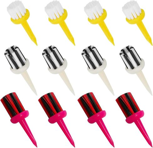 FINGER TEN Brush Golf Tees Type Plastic Unbreakable 6 12 Pack, Low Resistance More Distance Consistent Height Driver Training Tee Pink for Men Women in Saudi Arabia
