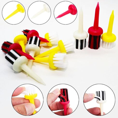 FINGER TEN Brush Golf Tees Type Plastic Unbreakable 6 12 Pack, Low Resistance More Distance Consistent Height Driver Training Tee Pink for Men Women in Saudi Arabia