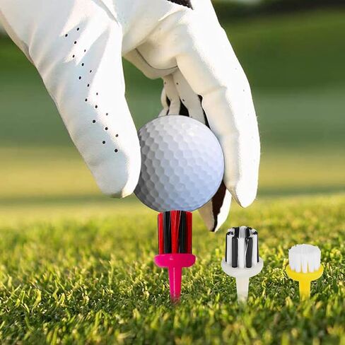 FINGER TEN Brush Golf Tees Type Plastic Unbreakable 6 12 Pack, Low Resistance More Distance Consistent Height Driver Training Tee Pink for Men Women in Saudi Arabia