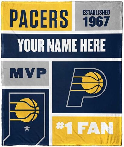 بطانية إنديانا بيسرز من Northwest NBA Indiana Pacers، بطانية شيربا ذات لمسة حريرية مخصصة، مقاس 50 بوصة × 60 بوصة، كتلة ألوان in Saudi Arabia