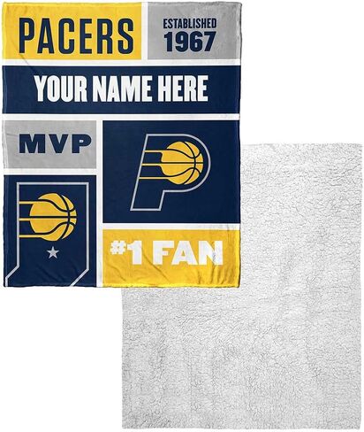 بطانية إنديانا بيسرز من Northwest NBA Indiana Pacers، بطانية شيربا ذات لمسة حريرية مخصصة، مقاس 50 بوصة × 60 بوصة، كتلة ألوان in Saudi Arabia