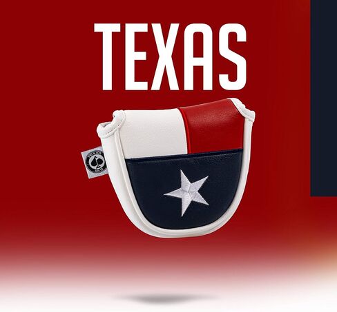 غطاء رأس نادي الجولف Pins & Aces Texas - أغطية رأس فاخرة مصنوعة يدويًا من الجلد بتصميم نجمة واحدة - أغطية نادي الجولف ذات طراز TX Pride، ذات جودة عالية - قم بتصميم حقيبة الجولف الخاصة بك وتخصيصها in Saudi Arabia