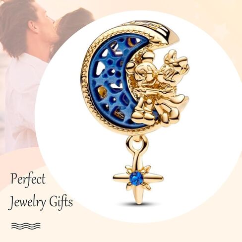 مجوهرات زاوية البيرة أجنحة نجمة القمر ماوس سحر 925 الفضة الاسترليني مع زركونيا مكعب للنساء الأساور والقلائد، هدية عيد الأم للفتيات in Kuwait