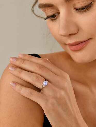 YL Celtic Knot Rings for Women 925 Sterling Silver Birthstones 18k White Gold Plated Statement Rings in Saudi Arabia