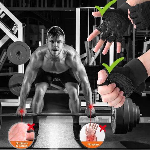 قفازات التمرين HCFGS، قفازات الصالة الرياضية للرجال والنساء، قفازات رفع الأثقال لحماية راحة اليد الكاملة، قفازات الصالة الرياضية للتدريب وركوب الدراجات واللياقة البدنية وممارسة التمارين الرياضية والتعليق والسحب in Kuwait