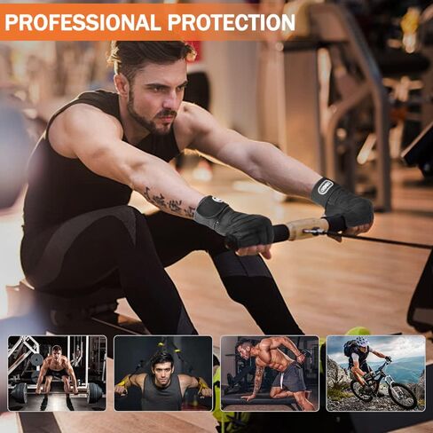 قفازات التمرين HCFGS، قفازات الصالة الرياضية للرجال والنساء، قفازات رفع الأثقال لحماية راحة اليد الكاملة، قفازات الصالة الرياضية للتدريب وركوب الدراجات واللياقة البدنية وممارسة التمارين الرياضية والتعليق والسحب in Kuwait