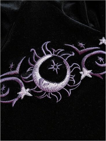 SOLY HUX Women's Y2k Cami Crop Top V Neck Spaghetti Strap Sun Moon Embroidery Tops in Saudi Arabia