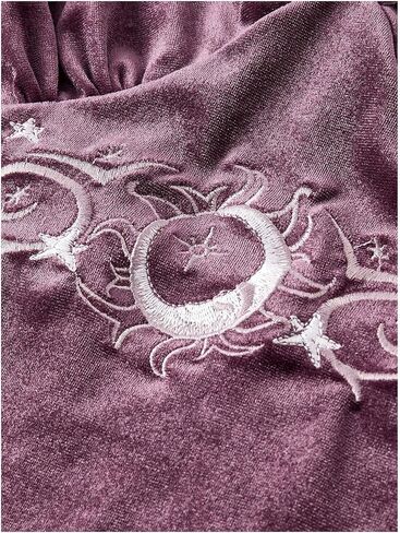 SOLY HUX Women's Y2k Cami Crop Top V Neck Spaghetti Strap Sun Moon Embroidery Tops in Saudi Arabia