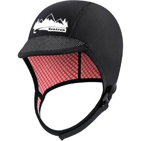 Tontron 3mm Neoprene Watersports Cap for Kayaking,Rafting,Surfing,SUP,Diving,and Swimming