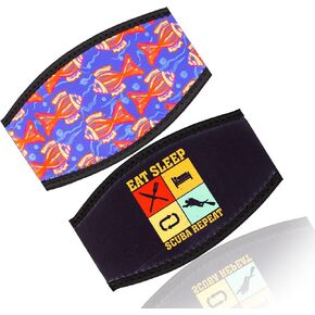 Diving Mask Slap Straps Vintage style Cover Neoprene Retro Swimming Goggles Glasses Strap Head Band Parts Accessories For Diving Swim Snorkel Freediving Water Sport 2PC(retro)