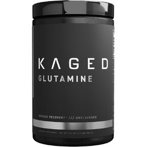 Kaged MUSCLE, L-Glutamine Powder 500 Gram, Vegan, Support Muscle Recovery, Post Workout, Glutamine, Banned-Substance Free, Unflavored, 100 Servings