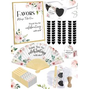 30 Pack Wedding Party Favors Bulk Wedding Fans Sunglasses Favors Bridal Baby Shower Gifts Prizes for Guests Reception(Floral) in Saudi Arabia