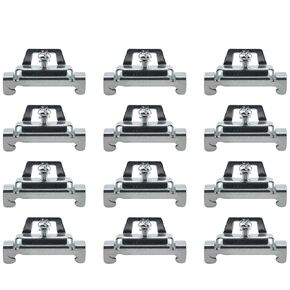 12PCS Silver Galvanized DIN Rail Mount Terminal Blocks End Stopper Screw Type Clamp DIN Rail Mount Terminal Blocks End Stopper Screw Type Clamp