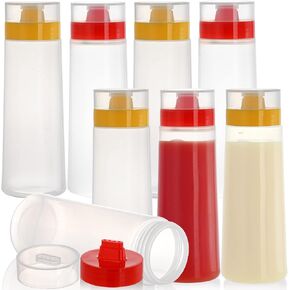 8 عبوات من زجاجات الضغط المسامية سعة 10 أونصة من بيهود، حاوية بهارات مقاومة للتسرب للصلصة، زجاجة ضغط خردل كاتشب نموذجية قابلة لإعادة الملء لضمادات السلطة والشواء والنزهة وفن الفطائر in Kuwait