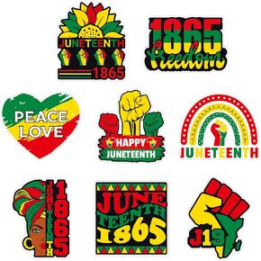 Happy Juneteenth DIY Shaped Cut Outs Party Supplies Black Freedom Day Holiday Party Favors Pan-African Party Decorations Set of 24 Counts