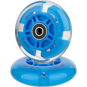 AOWESM 80mm Light Up Scooter Wheels L.E.D.Flashing 3-Wheel Kick Scooter Rear Replacement Wheels for Kick Push Scooters, Inline Skates, Micro Kickboard, Luggage and more (2-Pack)