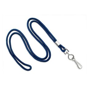 Brady People ID 2135-3003 Round Standard Lanyard with Nickel-Plated Steel Swivel Hook, 1/8" Diameter, Length 36", Navy Blue (Pack of 100)