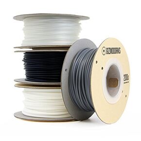Gizmo Dorks ABS Filament for 3D Printers 3mm (2.85mm) 200g, 4 Color Pack - Black, Grey, Transparent, White