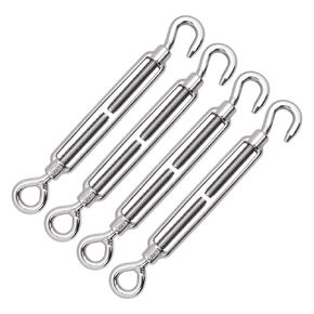 5/16 Inch Turnbuckle Hook & Eye M8 Turnbuckles for Wire Rope Tension, 304 Stainless Steel (M8)