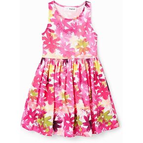 Desigual Little Girl's Short Watercolour Floral Dress