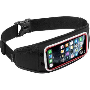 Zephyr Slim Running Belt - Compatible with iPhone 15 Pro Max, 15 Plus, 14 Pro Max, 15/14/13 Pro, 13/12 Pro Max, Galaxy S24+, S23+, S22+, S23, S22, Google Pixel and MANY More Mobile Phones