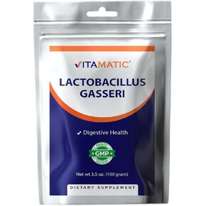 Vitamatic Lactobacillus Gasseri Probiotic Powder - Digestive Health Support - 100 Gram (3.5 OZ) - 100 Servings