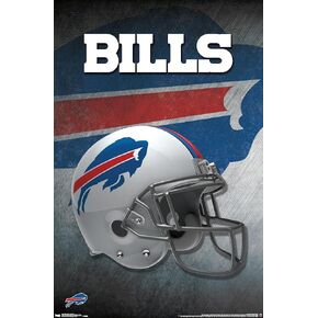 Trends International NFL Buffalo Bills - Helmet 16 Wall Poster, 14.725" x 22.375", Silver Framed Version