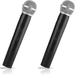 2 Pcs Microphone Prop Play Plastic Mics Simulate Speech Microphone Prop Play Plastic Mics Toy Microphone Fake Microphone Simulate Speech Practice Plastic Microphone Black