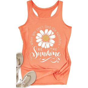 Sunrise Sunburn Sunset Repeat Tank Tops Women Sunshine Graphic Country Music Tees Vest Summer Beach Vacation Camis Tops