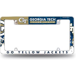 Rico Industries NCAA Georgia Tech Yellow Jackets - GT Primary 12" x 6" Chrome All Over Automotive License Plate Frame for Car/Truck/SUV