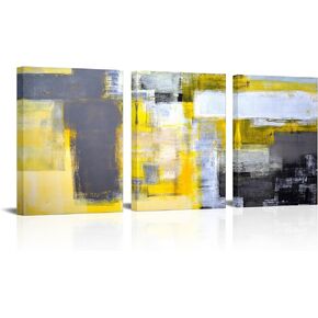 LyeArtork 3 Pieces Abstract Wall Art Canvas Prints Gold Grey Minimalist Oil Paintings Wall Decor Neutral Modern Artwork for Living Room Bedroom Office Home Kitchen Decor 12"x16"x3pcs
