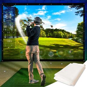Golf Impact Screen [9'10" x 11'5.8''] Simulator Golf Impact Screen Indoor Impact Screen – Woven Mesh Golf Simulators for Home w/Double Grommets Golf Hitting Net Reinforced Black Borders