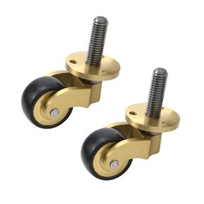 Solid Brass Stem Caster Furniture Casters for Floor Mat Antique Retro Caster Wheels for Chairs/Tables/Furniture,Pack of 2