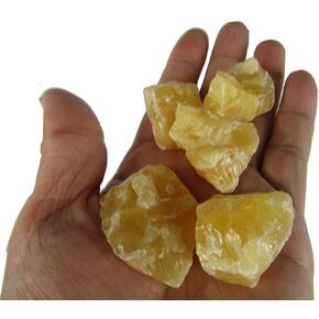 5 Piece Natural Raw Orange Calcite Crystals, 1" - 2", For Wire Cabbing, Wrapping, Polishing, Tumbling, Wicca, Reiki, Cutting, Metaphysical, Chakra, Positive Energy, Healing, Decoration, or Gift
