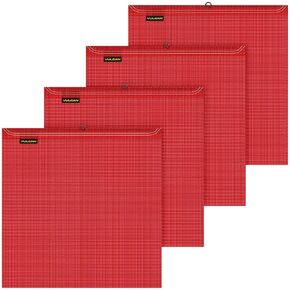 VULCAN Safety Flags With Border - Bright Orange - PVC - Wire Loop - 18 Inch x 18 Inch - 4 Pack