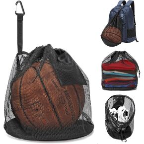 Basketball Backpack External Mesh Ball Bag - Single Ball Storage Bag - Sports Equiment Mesh Bags for Carrying Basketball Volleyball Soccer Football, Pickleball Ball Bag