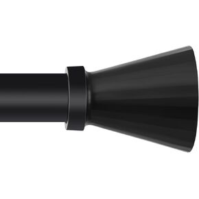 Curtain Rods for Windows 48 to 86 Inches, 1 Inch Black Curtain Rod Set with Brackets, Adjustable Drapery Rods with Flat Tapered Finals for Bedroom, Living room, Outdoor Curtain Rods for Patio