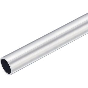 uxcell 6063 Aluminum Round Tube, 25mm OD 21mm Inner Dia 400mm Length Pipe Tubing for Industry DIY Projects