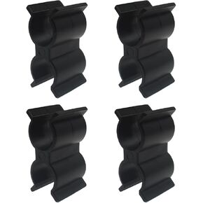 4PCS Double Pipe Clamp Nylon Top Pole Clips Holder Black Boat Fastener Accessories Suitable for 7/8" to 1" OD Tubing