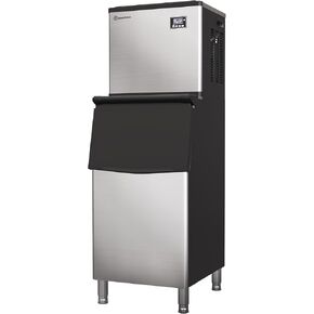 Commercial Ice Maker Machine, 360 lbs /24h, 200 lbs Ice Storage Bin, LCD Display, Freestanding Stainless Steel Ice Maker, Industrial Ice Machine, Self-Cleaning, Perfect for Bar/Cafe/Restaurant