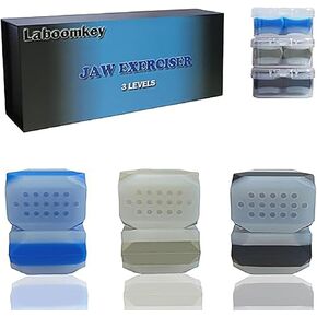 Jawline Exerciser for Men & Women - 3 Resistance Levels（6 pcs）Silicone Jaw Toner Tablets - Powerful Jaw Trainer & jawline shaper